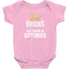 Queens Are Born In September Infant Clothing