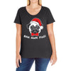 bah hum pug scrooge grinch christmas Ladies Curvy T-Shirt