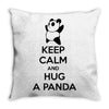 keep calm and hug a panda Throw Pillow