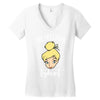 The Orijinal Topknot Tinkerbell Women's V-Neck T-Shirt