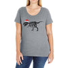 t rex skeleton santa claus Ladies Curvy T-Shirt