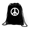 peace sign sticker vinyl decal   love symbol car window bumper hippie Drawstring Bags