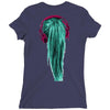 headphones girl Ladies Fitted T-Shirt