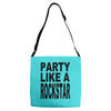 funny t shirt party like a rockstar tee hilarious shirt Adjustable Strap Totes