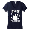 this is my peace sign Women's V-Neck T-Shirt