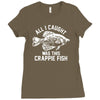 all i caught was this crappie fish Ladies Fitted T-Shirt