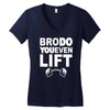 bro do you even lift baseball raglan Women's V-Neck T-Shirt