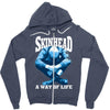 skinhead a way of life blue ideal birthday gift present. Zipper Hoodie