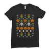 happy halloween ugly christmas sweater Ladies Fitted T-Shirt