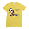 calvin hobbes Ladies Fitted T-Shirt