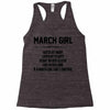 March Girl Hated By Many Racerback Tank