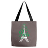 paris script eiffel tower french france Tote Bags
