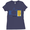 facebook parody beer thumbs up   people like this mens white t shirt Ladies Fitted T-Shirt