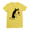 cat and wine Ladies Fitted T-Shirt