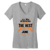 All Men Created Equal But The Best Born In June Women's V-Neck T-Shirt