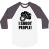 i shoot people t shirt funny photographer tee camera photography digit 3/4 Sleeve Shirt