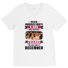 Never Underestimate A Man Who Watches Friends And Was Born in December V-Neck Tee