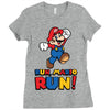 run, mario run Ladies Fitted T-Shirt