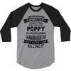 Super Cool Poppy Of A Freaking Awesome Granddaughter 3/4 Sleeve Shirt