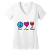 peace love wine Women's V-Neck T-Shirt