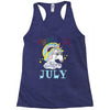 unicorns are born in july cute unicorn Racerback Tank
