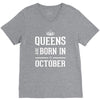 queens are born in october. V-Neck Tee