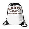 earth day shirt Drawstring Bags