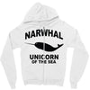 narwhal whale Zipper Hoodie
