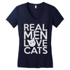 real men love cats Women's V-Neck T-Shirt