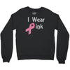 junior's breast cancer awareness i wear pink Crewneck Sweatshirt