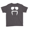 aviator sunglasses horseshoe fu manchu biker mustache Youth Tee