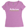 atheism funny retro religion jesus christ believer comic god Women's Triblend Scoop T-shirt