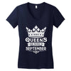 Queens Are Born In September Women's V-Neck T-Shirt