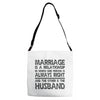 marriage is a relationship in (2) Adjustable Strap Totes
