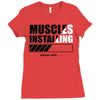 muscles installing Ladies Fitted T-Shirt