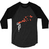 banksy headshot butterfly 3/4 Sleeve Shirt