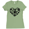 cat love paw Ladies Fitted T-Shirt