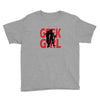 geek girl 3 4 sleeve baseball Youth Tee