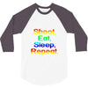 shoot eat sleep repeat gun 3/4 Sleeve Shirt