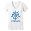 shirt steuerrad yacht boot ship sailing captain segeln kapit&auml;n Women's V-Neck T-Shirt