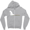unicorn scooting on the floor Zipper Hoodie