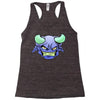 blue monster with horns Racerback Tank