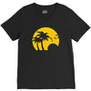 beach silhouette birds sand sunset V-Neck Tee