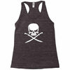 biker pirate skull bones swords Racerback Tank