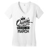 Queens Are Born In March Women's V-Neck T-Shirt