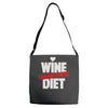 wine diet challenge accepted Adjustable Strap Totes
