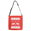 reindeer christmas ugly sweater Adjustable Strap Totes