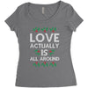 Love Actually Is All Around Ugly Christmas for dark Women's Triblend Scoop T-shirt