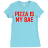 pizza is my bae ringer Ladies Fitted T-Shirt