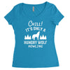 chill hungry wolf Women's Triblend Scoop T-shirt